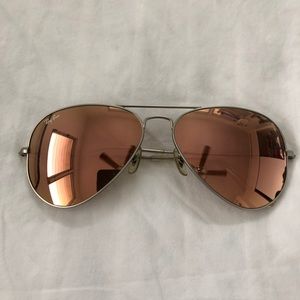 Pink Mirrored Ray Ban Aviator Sunglasses